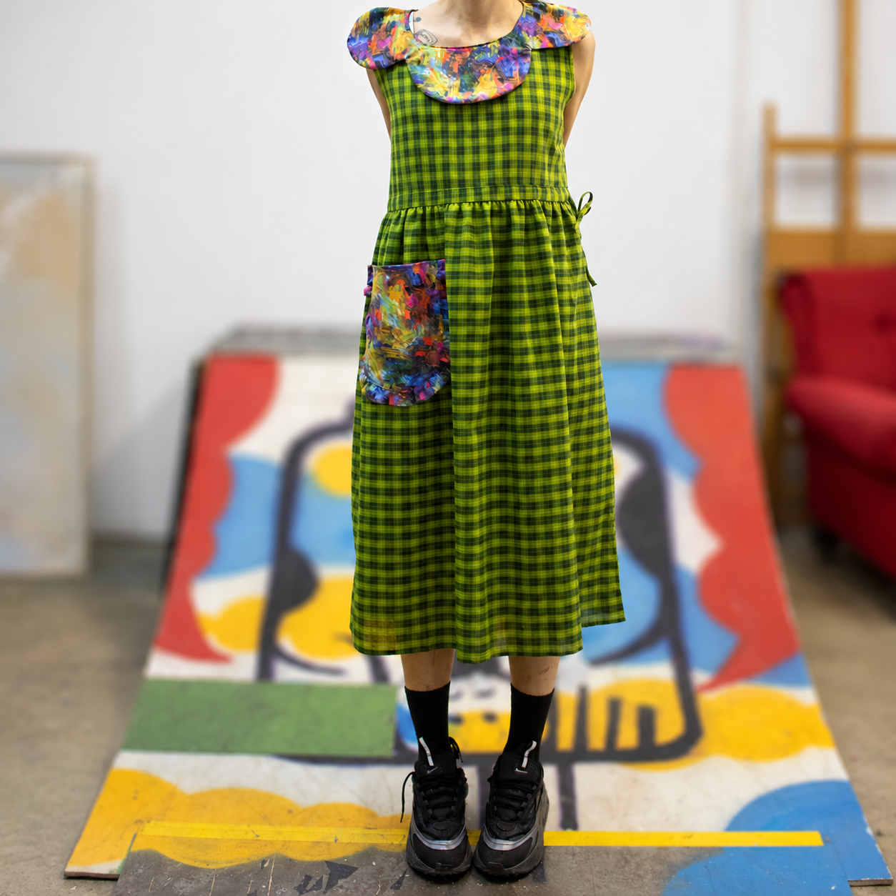 Green Dress, Peter Pan Collar
