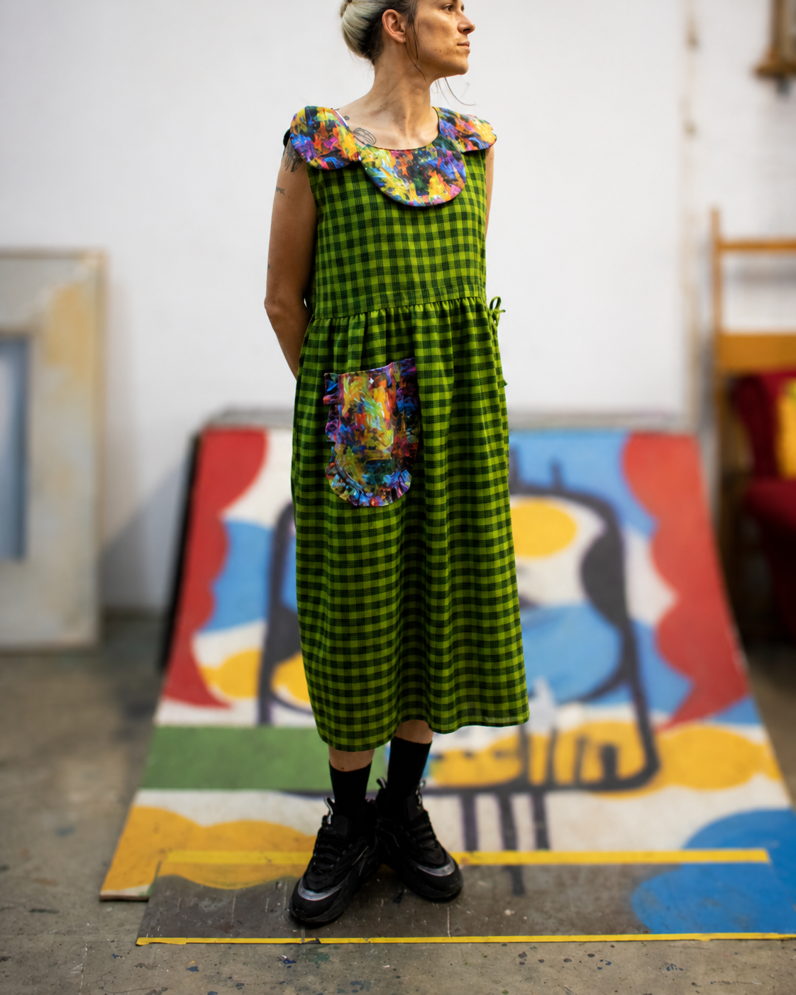Green Dress, Peter Pan Collar