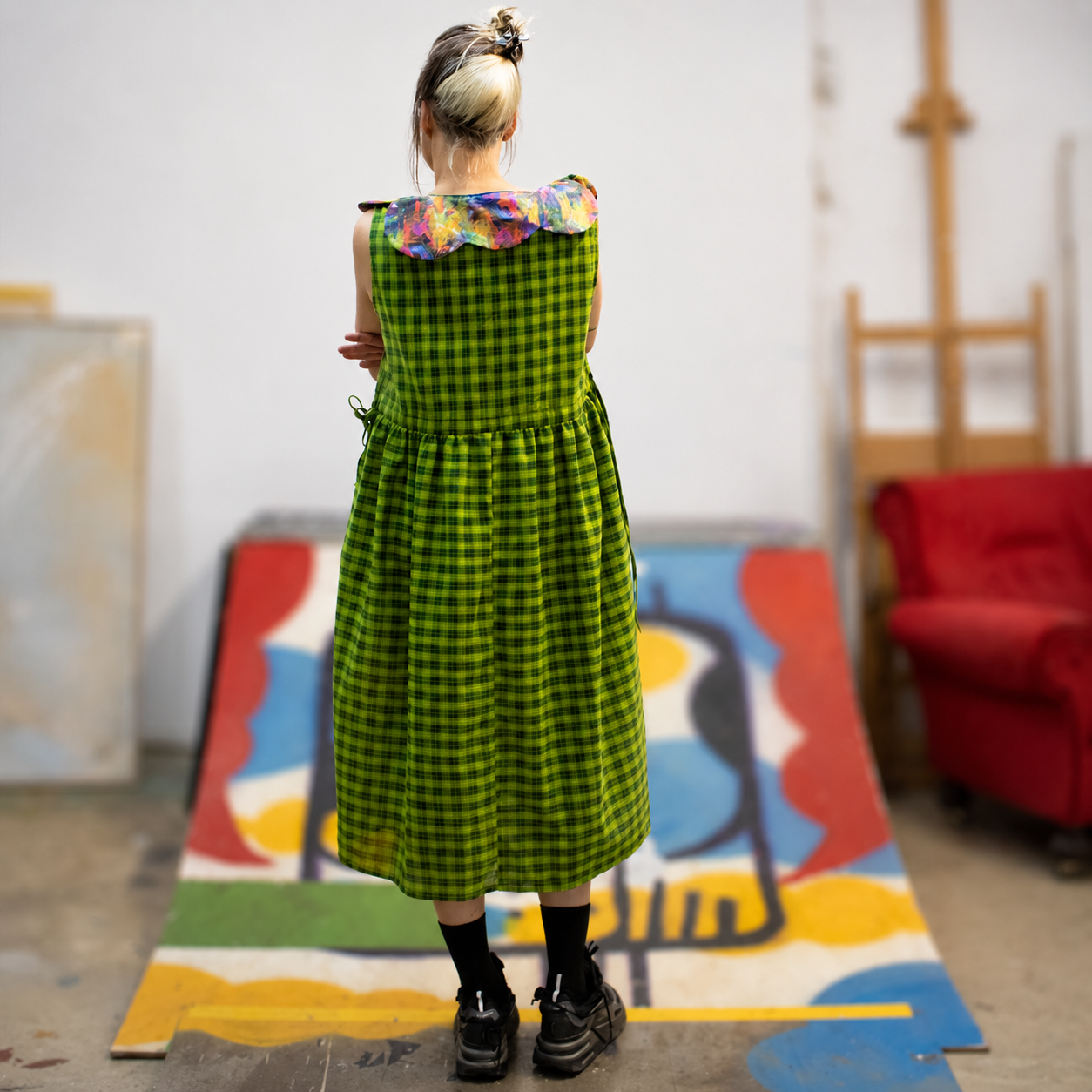 Green Dress, Peter Pan Collar